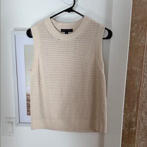 Banana Republic Beige Open-Knit Sleeveless Sweater Vest